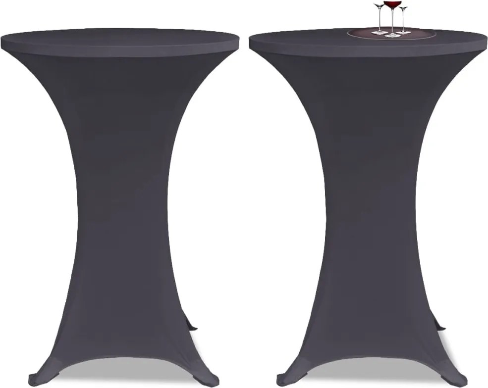 vidaXL Capa extensível para mesa 2 pcs 80 cm antracite