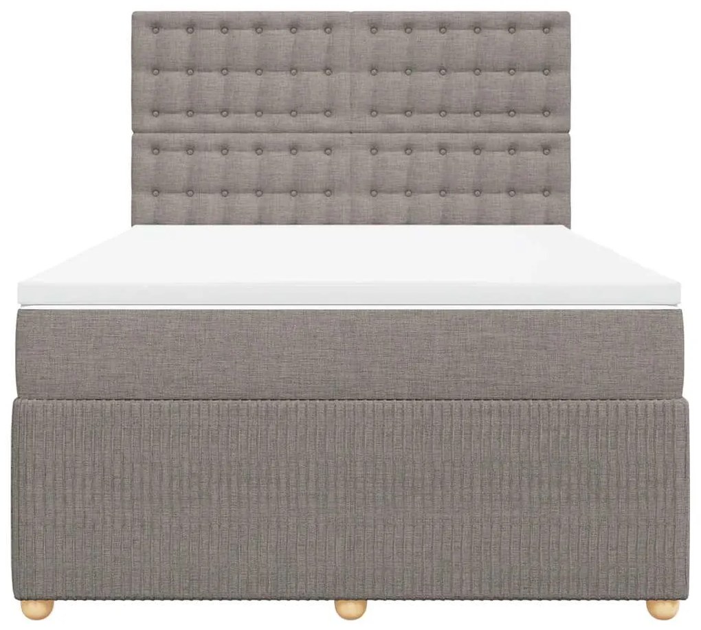 Cama com molas/colchão 140x190 cm tecido castanho-acinzentado