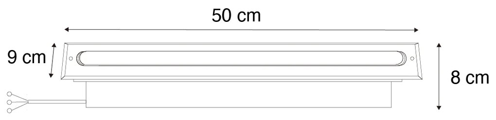 Foco de chão moderno em aço 50 cm com LED IP65 - Eline