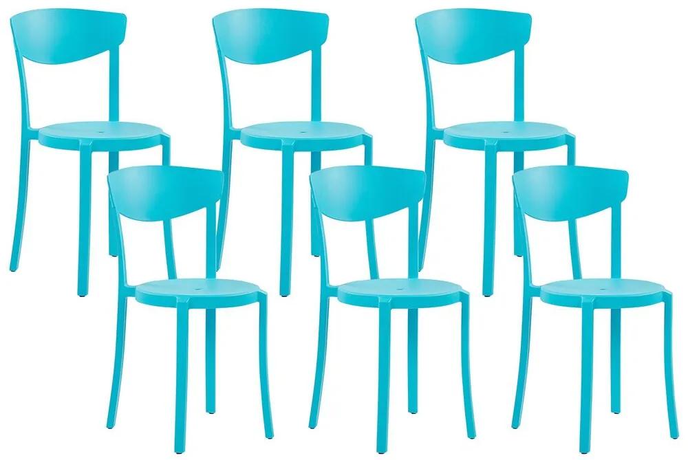Conjunto de 6 cadeiras de jantar azuis VIESTE Beliani
