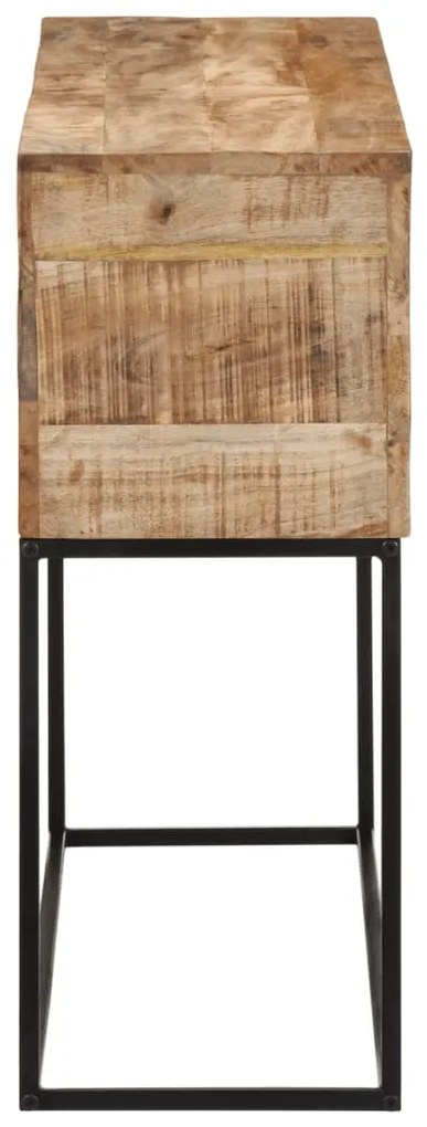 Mesa consola 110x30x75 cm madeira mangueira áspera maciça/ferro