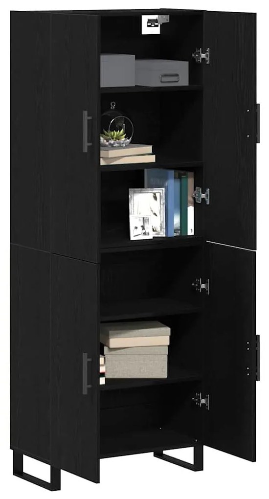 Cabinetes vidaXL 2 pcs Carvalho Preto 69,5x34x180 cm Madeira de engenh