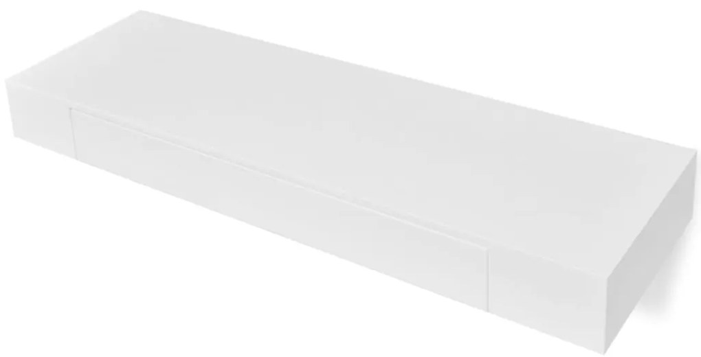 Prateleira de parede c/ 1 gaveta para livros/DVD MDF branco