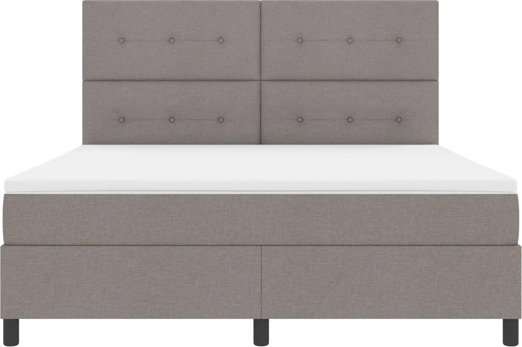 vidaXL Cama Box com colchão Cinzento-acastanhado 180 x 200 cm tecido
