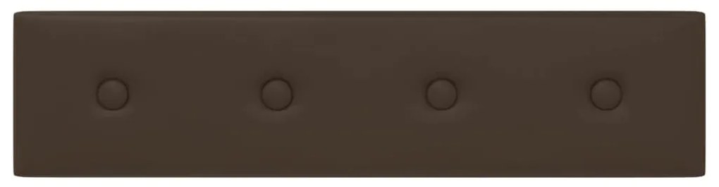 Painel parede 12pcs 60x15 cm couro artificial 1,08 m² castanho