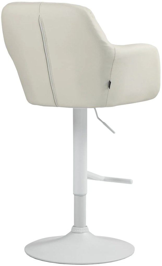 Banco de bar Natoma em couro sintético com estrutura branca 97-118 x 57 x 59 cm Creme