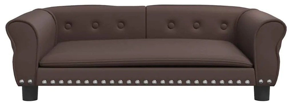 Cama para cães 95x55x30 cm couro artificial castanho