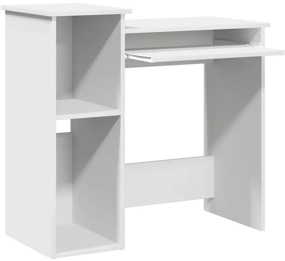 Secretária com prateleiras 84x40x78 cm contraplacado branco