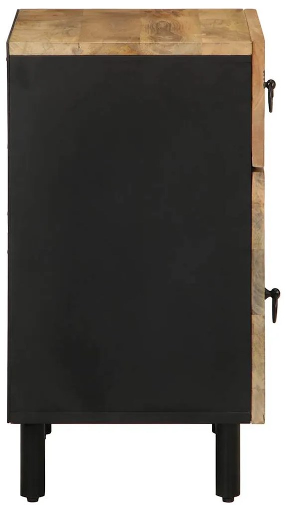 Mesa cabeceira 50x33x60cm madeira mangueira áspera maciça preto