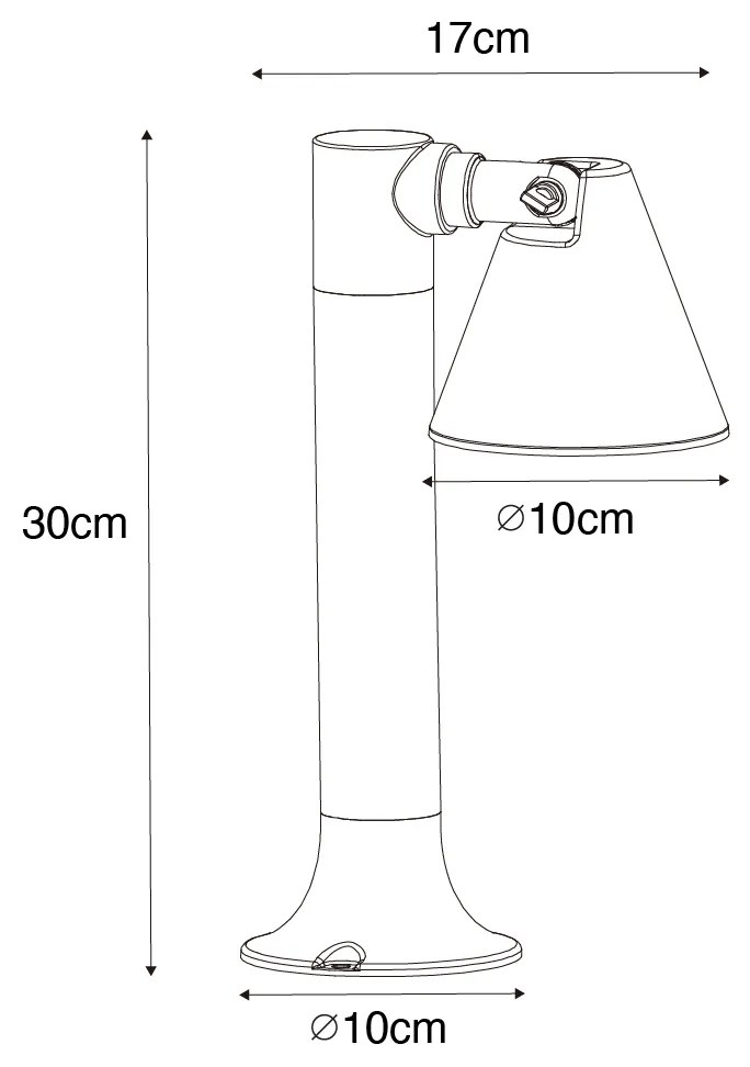 Candeeiro de exterior moderno castanho enferrujado 30 cm IP44 ajustável - Ciara
