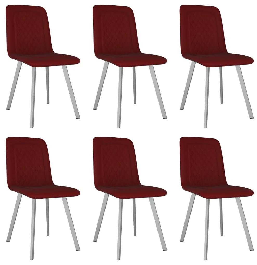 279444 vidaXL Cadeiras de jantar 6 pcs veludo vermelho