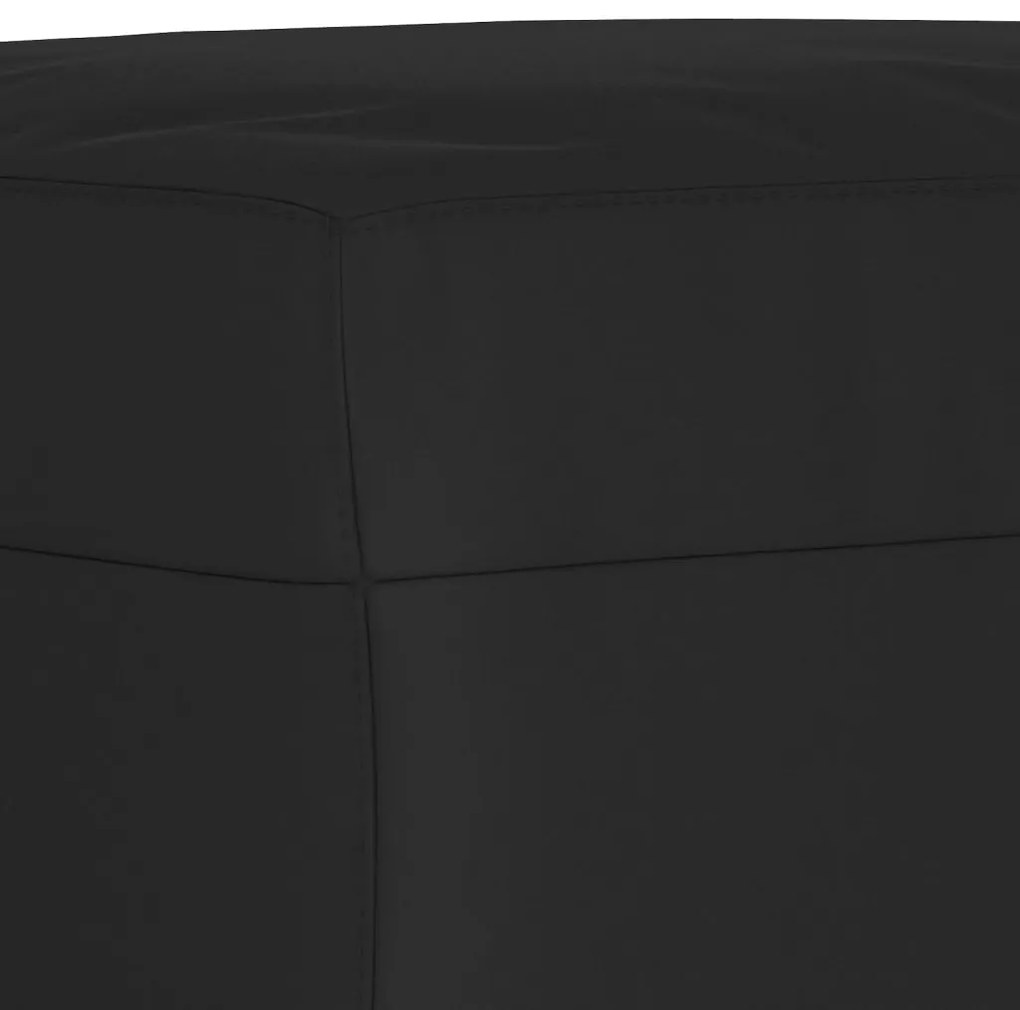 3 pcs conj. sofás c/ almofadões tecido de microfibra preto