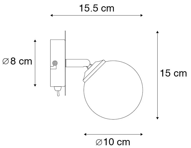 Projetores rústico preto ajustável com vidro fumê - Athens