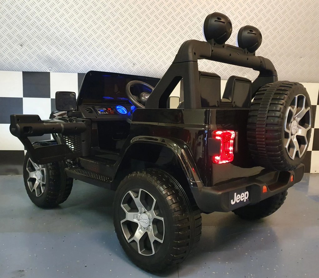 Jeep Wrangler bateria carro infantil 12 volts tracção às 4 rodas controlo remoto preto