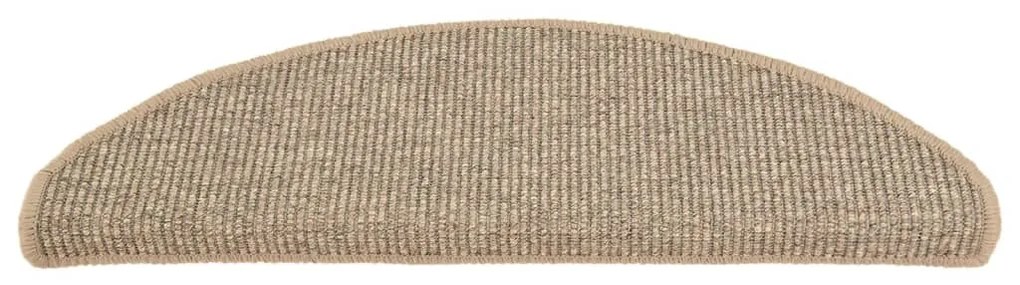 Tapetes de escada autoadesivos 15 pcs 65x21x4 cm bege-escuro