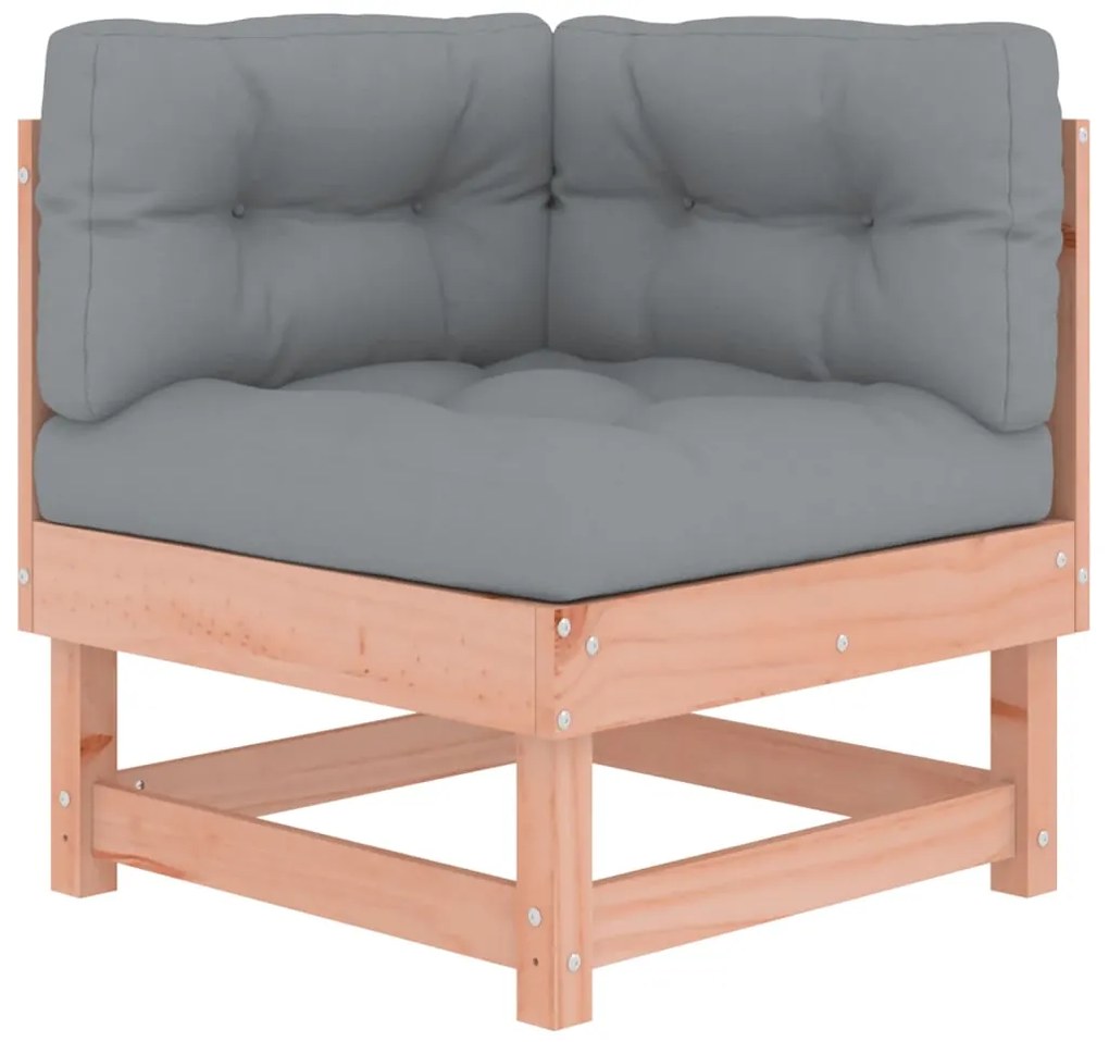 6 pcs conj. lounge jardim c/ almofadões madeira douglas maciça