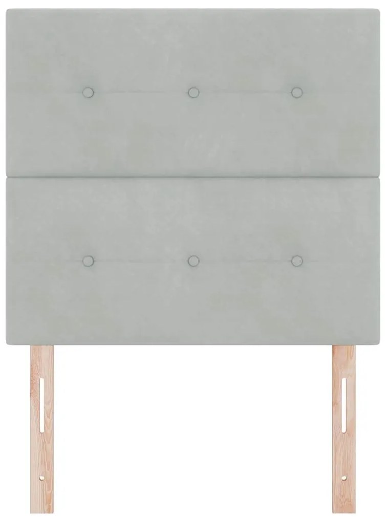 Cabeceira LED vidaXL Cinza Claro 100 cm Veludo
