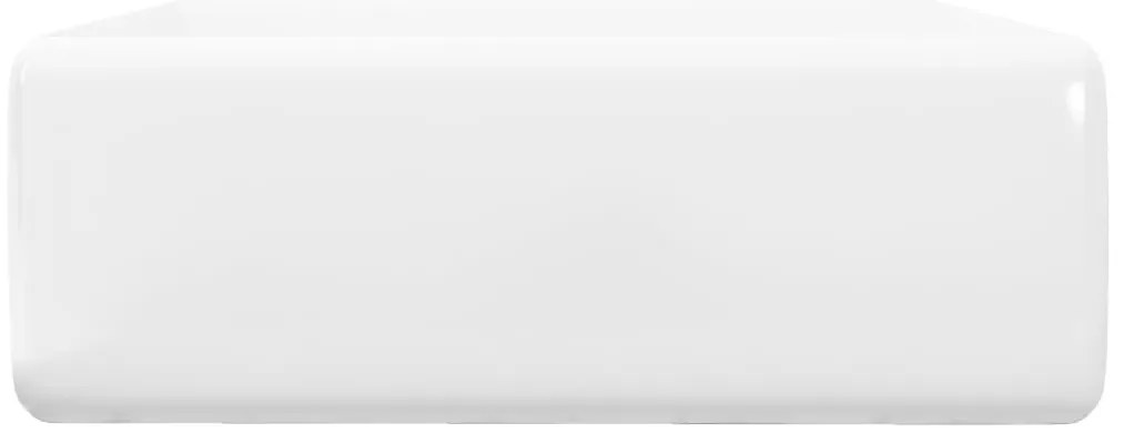 Lavatório cerâmica quadrado luxuoso, furo descarga e torneira 41x41cm