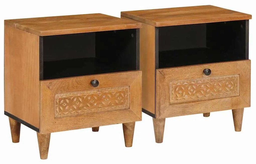 vidaXL Armário de Cabeceira 2 pcs Marrom Claro 40 x 33 x 46 cm