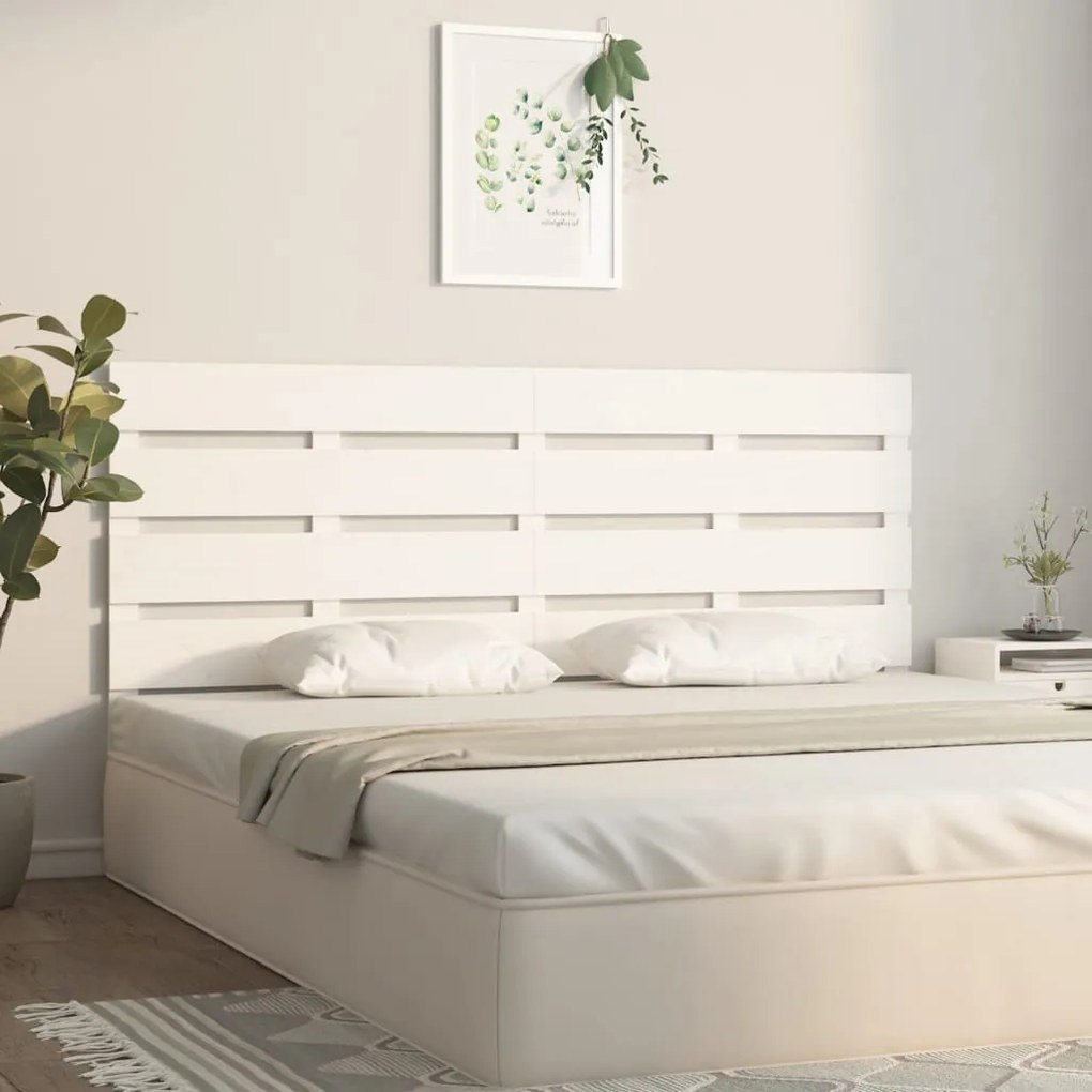 Cabeceira de cama 120x3x80 cm pinho maciço branco