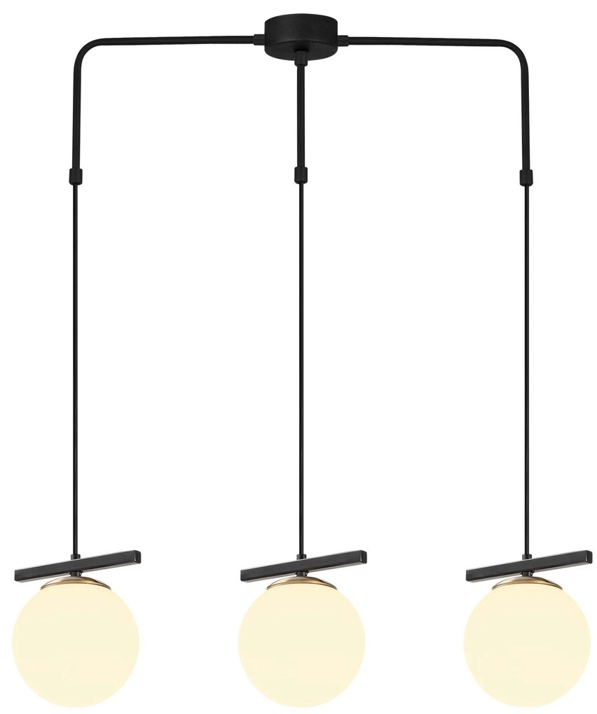 Chandelier Uzum – Branco/Preto – 81 x 15 cm
