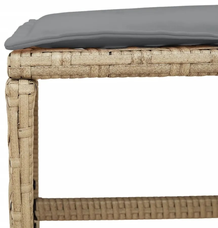 11 pcs conj. jantar jardim c/ almofadões vime PE bege misturado