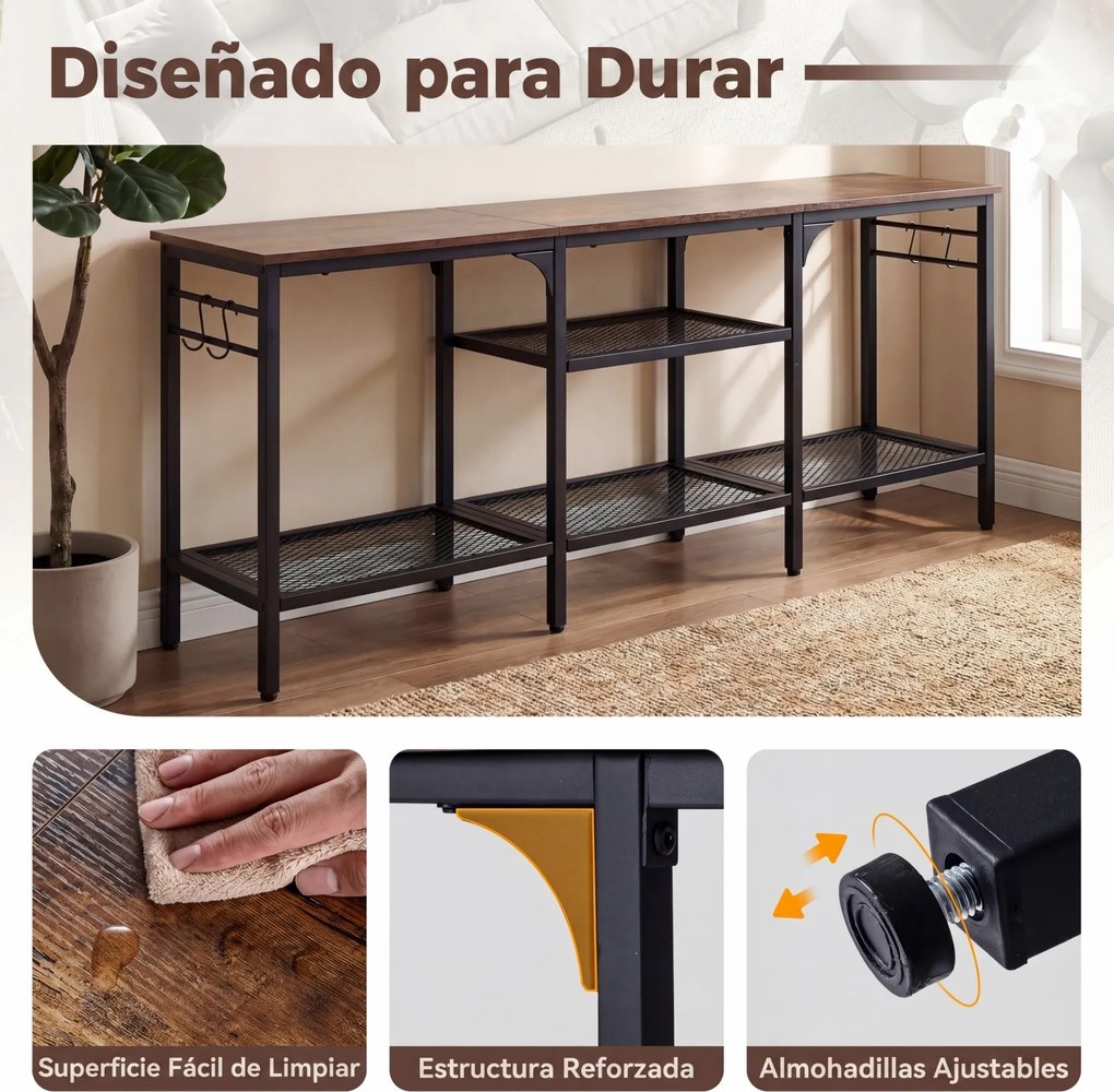 Móvel de TV, 140 x 30 x 56 cm, 4 Estantes Abertas, Castanho
