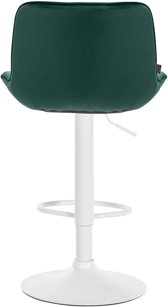 Banco alto em veludo com estrutura branca 85-106 x 49 x 51 cm verde