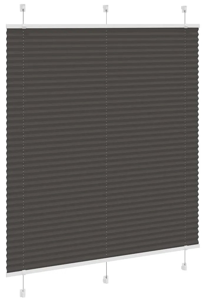 Preto Plissada Cega 120x100 cm Largura Tecido 119,4cm Poliéster