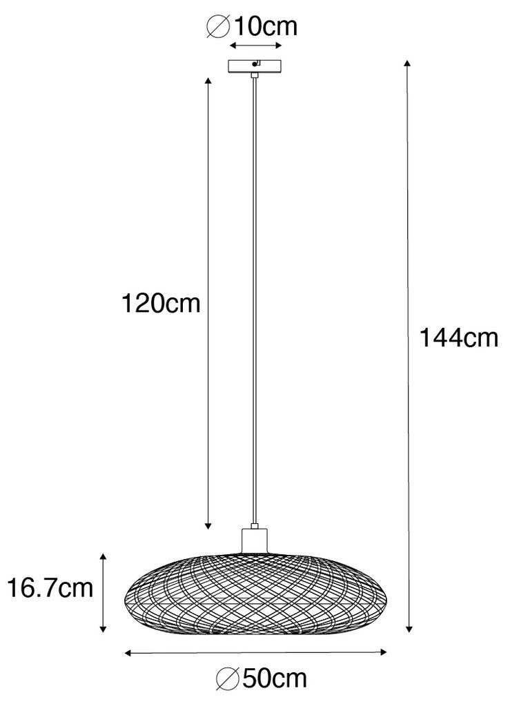 Candeeiro suspenso oriental bambu 50 cm - Ostrava Oriental