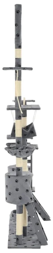 Árvore para gatos c/ postes arranhadores sisal 230-250 cm cinza