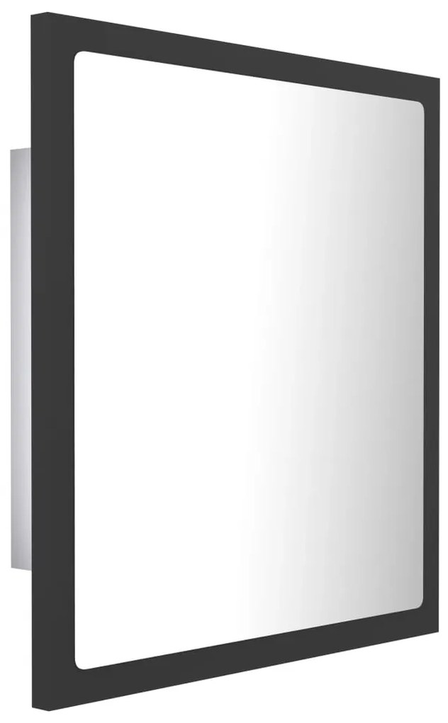 Espelho de casa de banho com LED 40x8,5x37 cm acrílico cinza