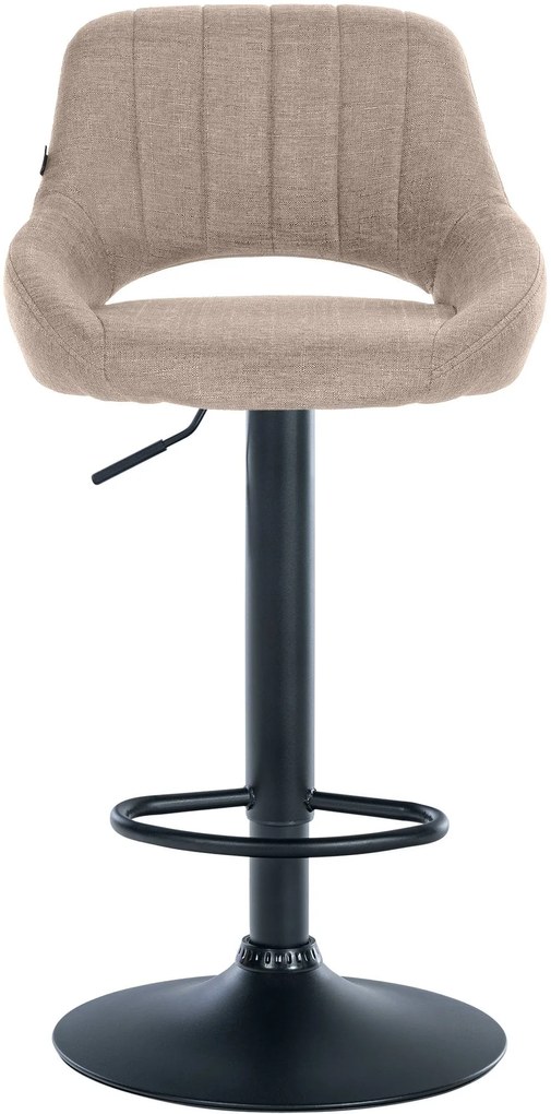 Banco de bar Milet em tecido e com estrutura preta 46,5 x 85-105,5 x 48 cm Castanho acinzentado