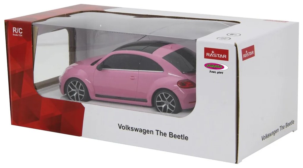 Carro Telecomandado VW Beetle 1:24 2,4GHz Rosa