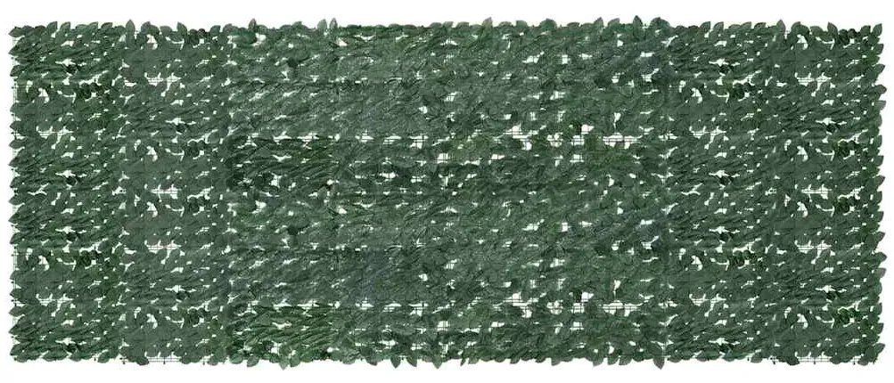 Tela de varanda com folhas verde-escuras 400x150 cm