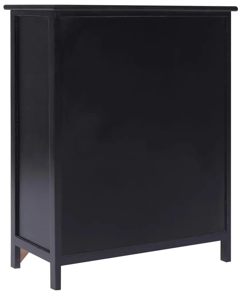 Armário lateral 60x30x75 cm madeira de paulownia preto