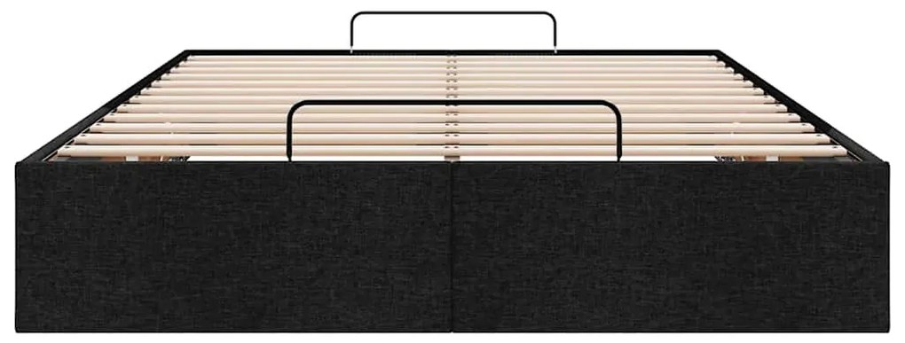 Estrutura de cama otomana sem colchão 120x200 cm tecido preto