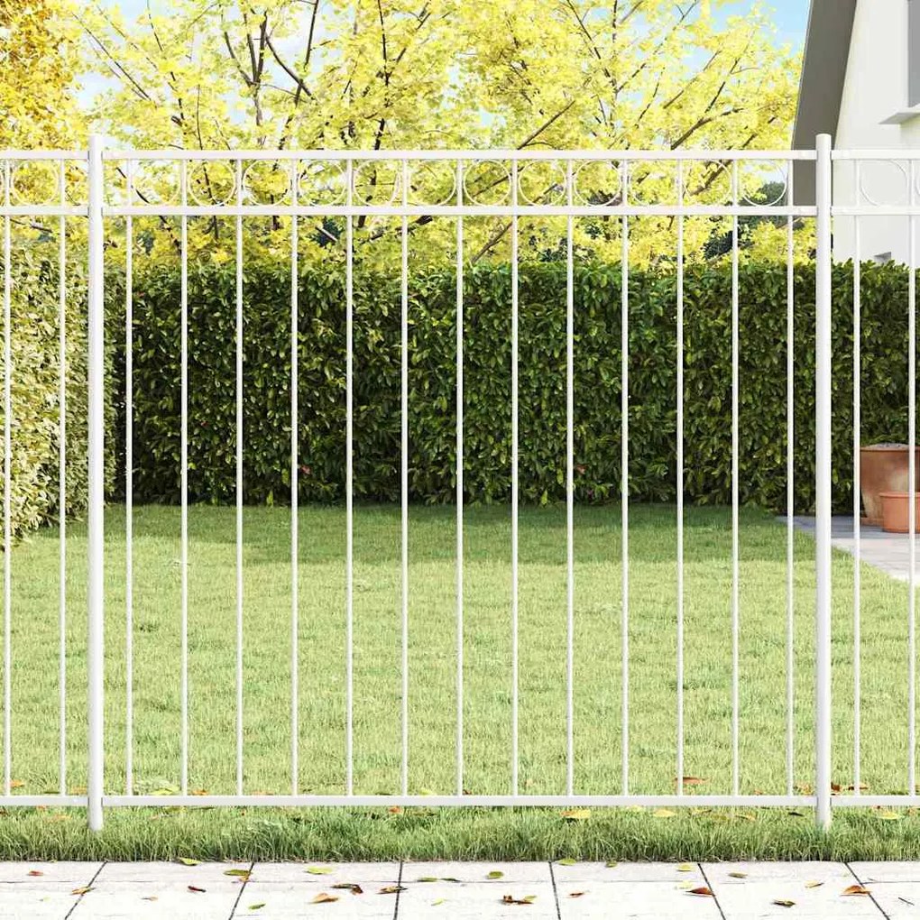 vidaXL Painel de Cerca de Aço Branco 1,7m x 1,5m