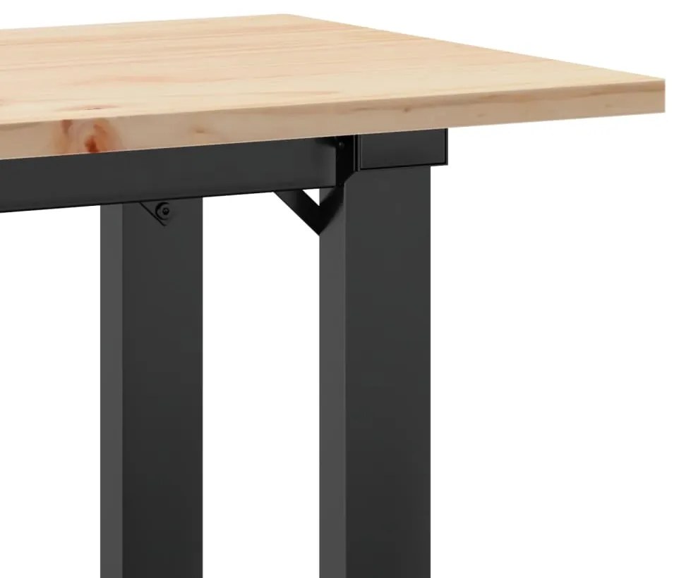 Mesa de centro estrutura em O 110x40x45cm pinho e aço