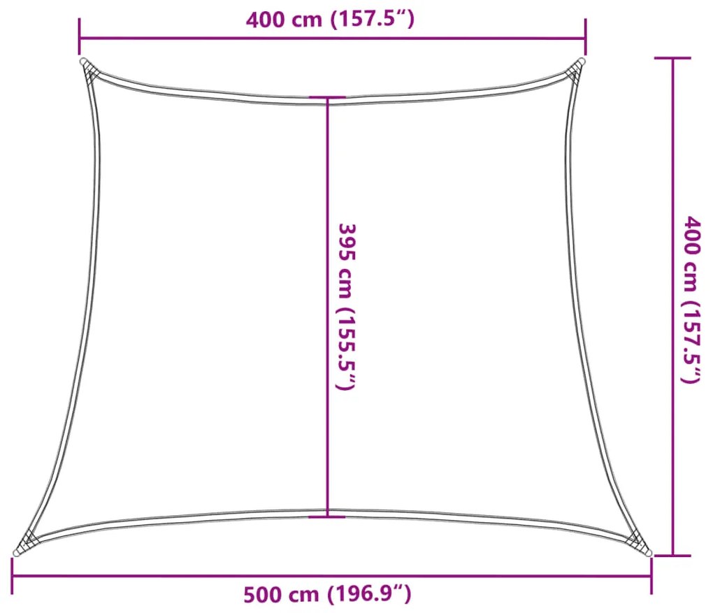 Para-sol estilo vela 160 g/m² 4/5x4 m PEAD branco