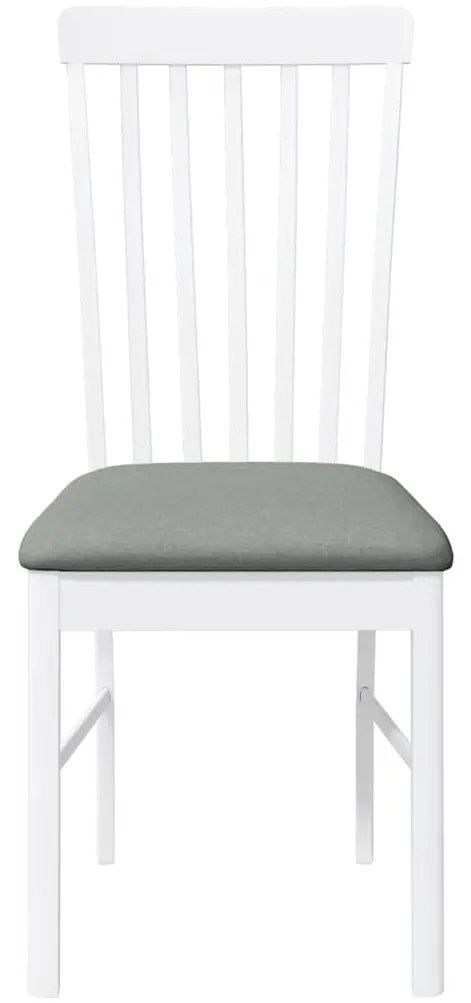 Cadeiras de jantar com almofadões 2 pcs madeira maciça branco