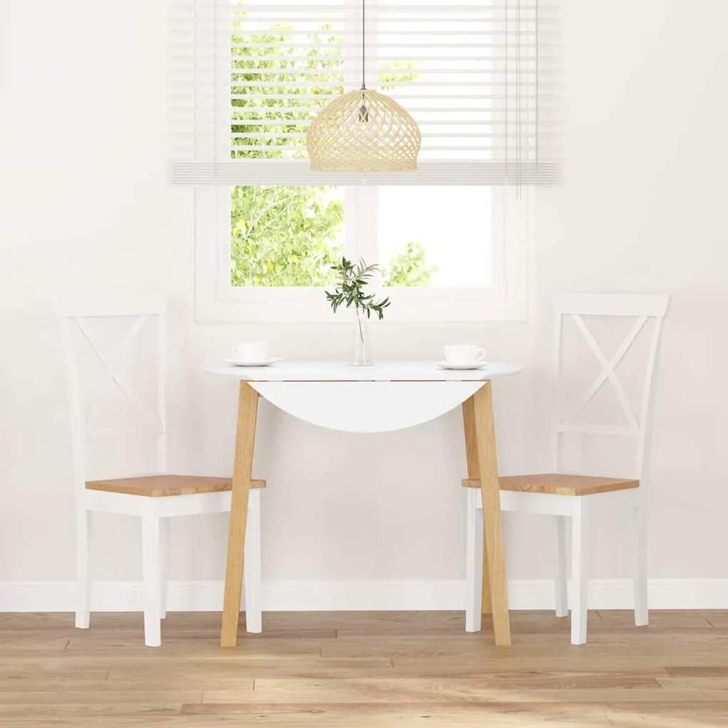 Cadeiras de jantar 2 pcs madeira de seringueira maciça branco