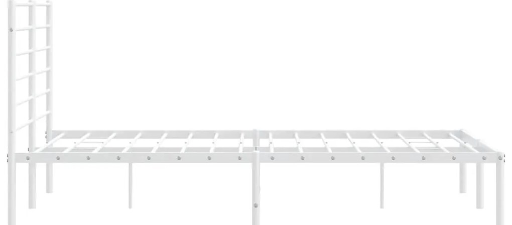 Estrutura de cama com cabeceira 150x200 cm metal branco