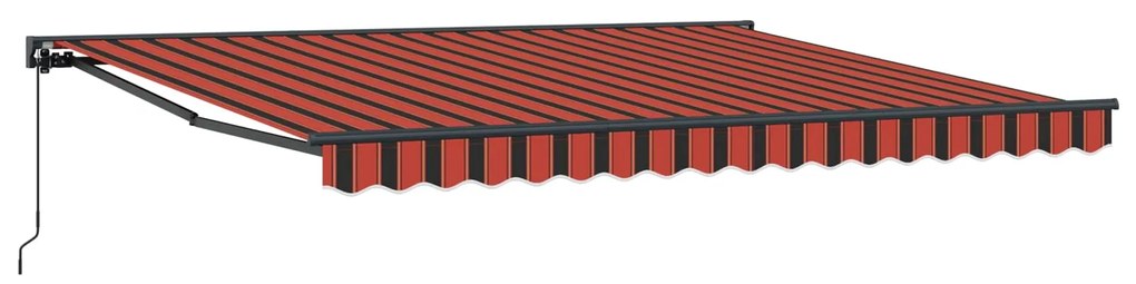 vidaXL Toldo Retrátil Laranja e Preto 400 × 300 cm Poliéster e Metal