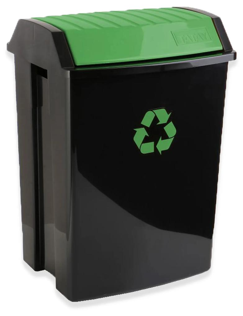 Contentor Reciclagem com Tampa Basculante Verde 50L / 40.5X33.5X57.5CM