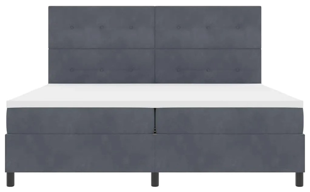 Cama Box Spring com Colchão VidaXL Cinza Escuro 200x200 cm Veludo