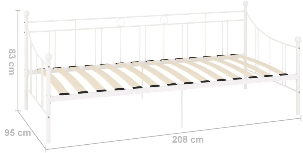Estrutura sofá-cama 90x200 cm metal branco