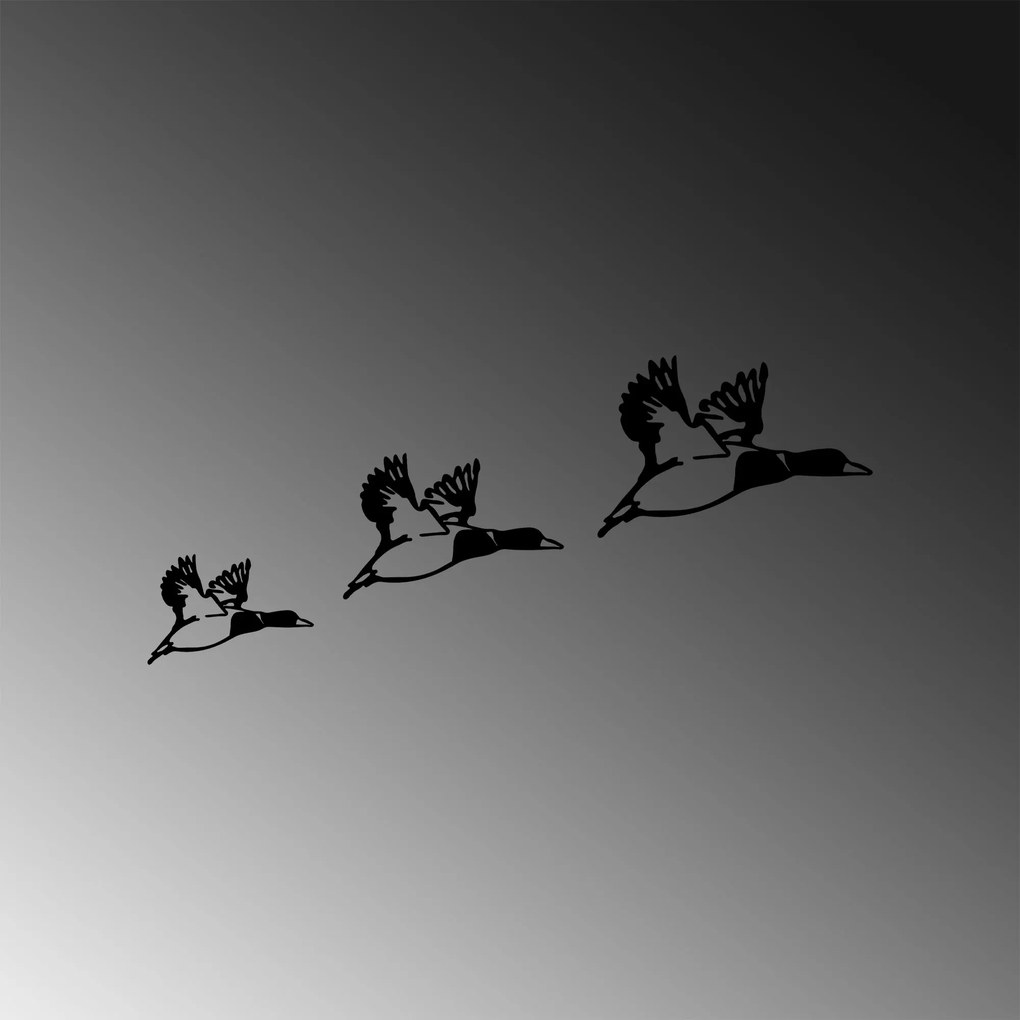Acessório Decorativo de Parede Metalizado Patos – Preto – 11x16 cm, 14