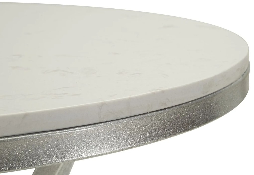 MESA DE APOIO ISTANBUL Ø 56X68 CM PRATA E BRANCO