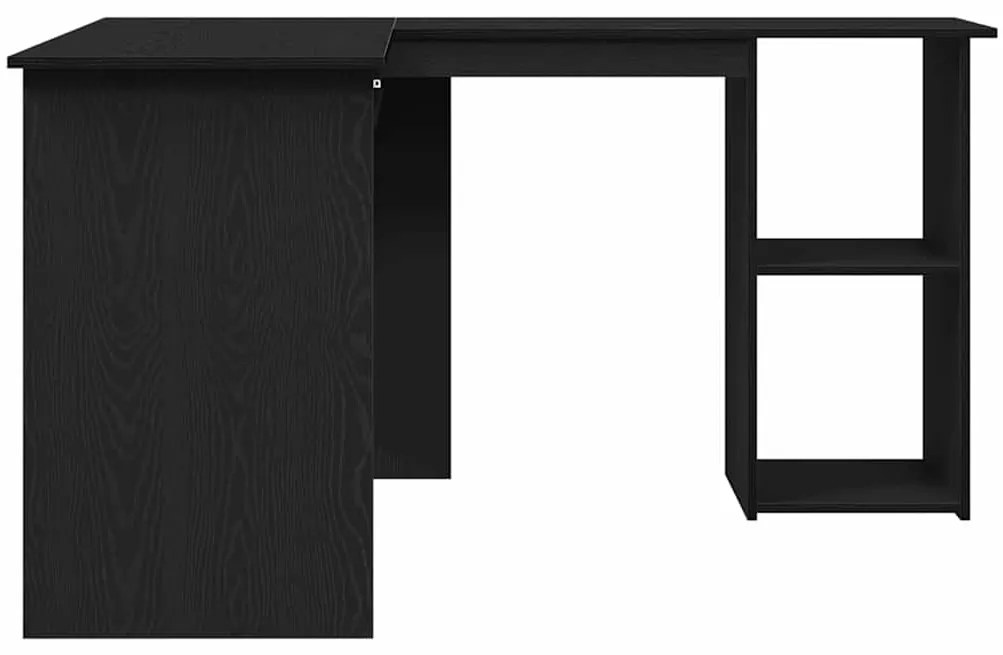 Escrivaninha vidaXL em Preto Carvalho de 120x140x75 cm em Madeira Enge